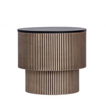 Masuta de cafea Virat, Bizzotto,  50x45 cm, lemn de mango/alama antichizata