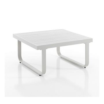 Măsuță de cafea albă din aluminiu 80x80 cm Ischia – Tomasucci
