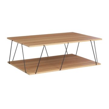 Masuta de cafea Tars sonoma - negru 90x60x30.5cm
