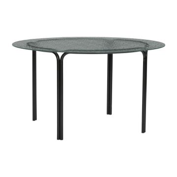 Măsuță de cafea neagră rotundă cu blat din sticlă ø 80 cm Orbit – Hübsch