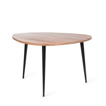 Masuta pentru cafea Wida, Homla, 75x47 cm, metal/lemn, maro/negru