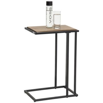 Masă Auxiliară din metal, material pe bază de lemn, 40/30/60 cm
