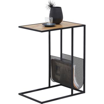 Masă Auxiliară din metal, material pe bază de lemn, 48/32/60 cm