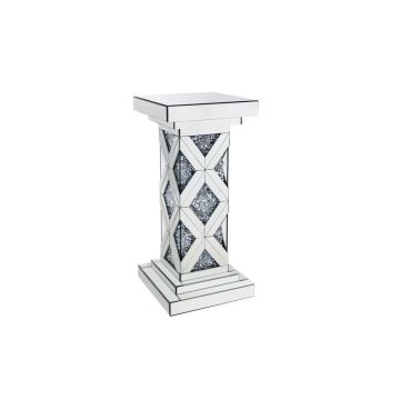 Masă Auxiliară din sticlă, material pe bază de lemn, 30,8/30,8/71 cm