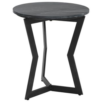 Masă Auxiliară din metal, piatră, 45/45/52 cm