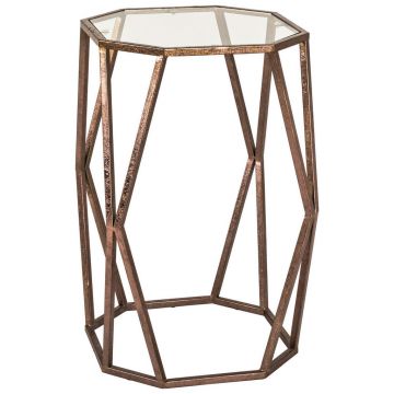 MASĂ AUXILIARĂ in sticlă, metal 37/37/50 cm