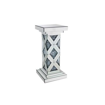 MASĂ AUXILIARĂ in sticlă, material pe bază de lemn 30,8/30,8/71 cm