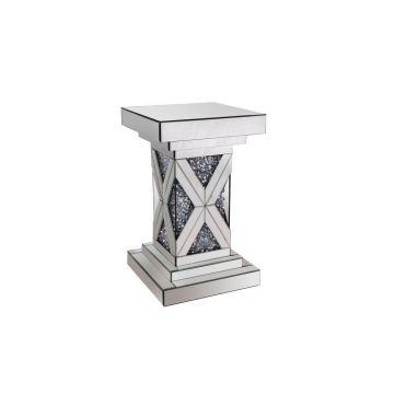 MASĂ AUXILIARĂ in sticlă, material pe bază de lemn 30,8/51/30,8 cm