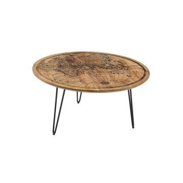 Măsuță De Cafea din lemn, metal, 90/90/46 cm