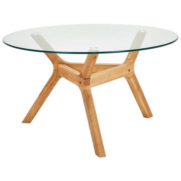 MĂSUȚĂ DE CAFEA din lemn, sticlă 80/80/45 cm