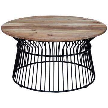 Măsuță De Cafea din metal, lemn, 85/85/43 cm