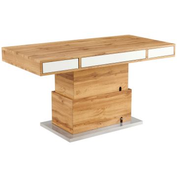 MĂSUȚĂ DE CAFEA metal, material pe bază de lemn 140/70/48-77 cm