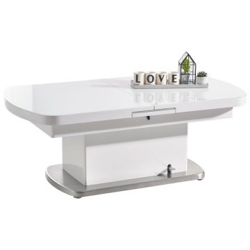 Măsuță De Cafea din metal, sticlă, material pe bază de lemn, 135/75/50 cm