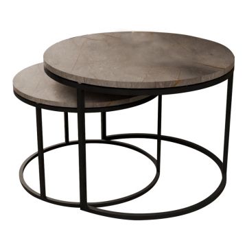 Set de 2 masute de cafea Solme, 60x60x40 cm