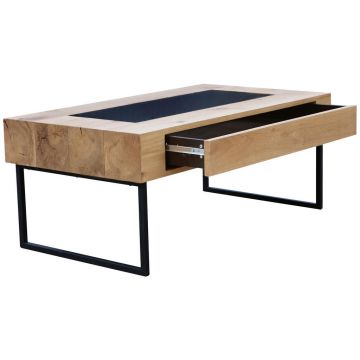 MĂSUȚĂ DE CAFEA lemn, metal, sticlă, material pe bază de lemn 110/60/45 cm