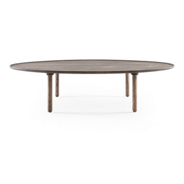 Măsuță de cafea maro din lemn de stejar 80x150 cm Mu – Gazzda