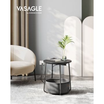 Masuta laterala cu priza Vasagle Negru 45x45x50 cm