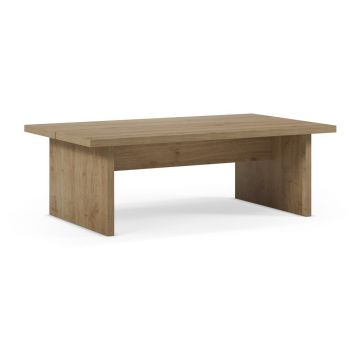 Măsuță de cafea în culoare naturală cu blat cu aspect de lemn de stejar 70x120 cm Loana – Marckeric