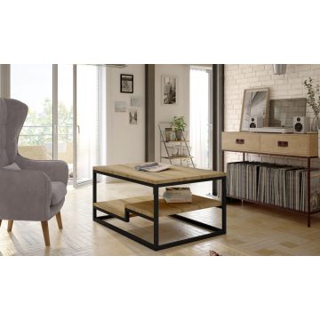 Masuta de cafea ELTAP, Marlo, 100x60x48 cm, PAL, negru/stejar