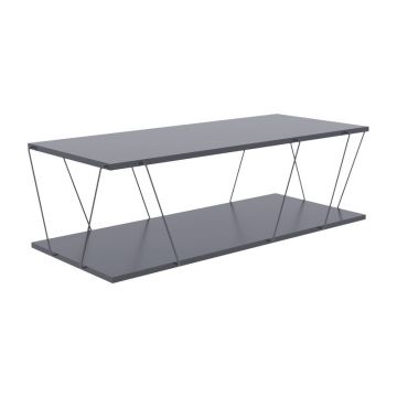 Masuta de cafea Tars, gri-negru, 120x48x30 cm