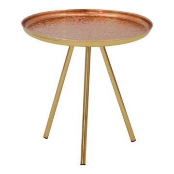 Masuta laterala Jacksie metal bronz, aur, 46x46x48 cm