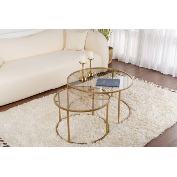 Set masute de cafea Aurum Auriu la reducere