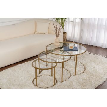 Set masute de cafea Aurum Auriu