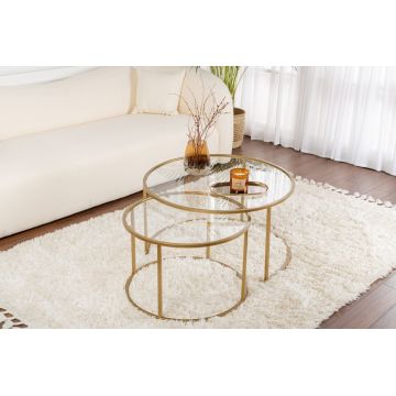 Set masute de cafea Aurum Auriu la reducere
