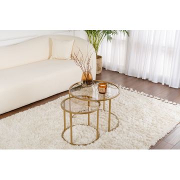 Set masute de cafea Aurum Auriu la reducere