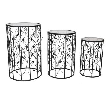 Masă Auxiliară din metal, sticlă,