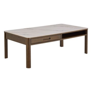 Măsuță de cafea bej-maro închis cu blat ceramic 70x130 cm Southampton – Actona