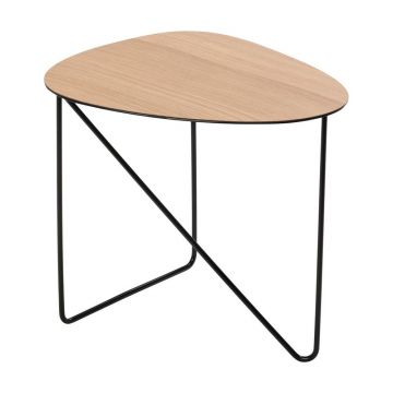 Măsuță de cafea în culoare naturală din metal 37x44 cm Curve M Wood – LIND DNA