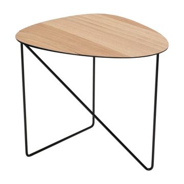 Măsuță de cafea în culoare naturală din metal 44x50 cm Curve L Wood – LIND DNA