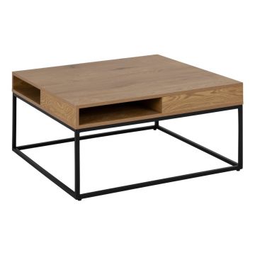 Măsuță de cafea în culoare naturală închisă cu blat cu aspect de lemn de stejar 80x80 cm Willford – Actona