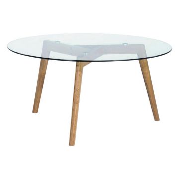 MĂSUțĂ DE CAFEA lemn, sticlă 90/90/45 cm