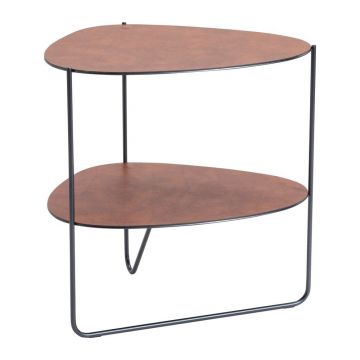 Măsuță de cafea maro coniac din metal 37x44 cm Curve Double Bull – LIND DNA