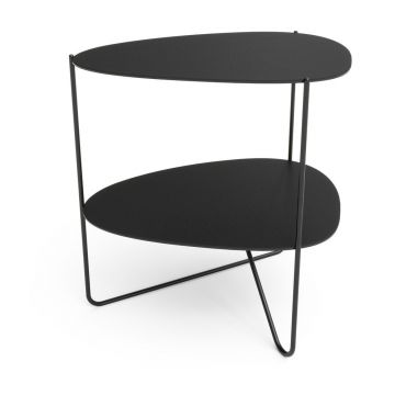 Măsuță de cafea neagră din metal 37x44 cm Curve Double Bull – LIND DNA