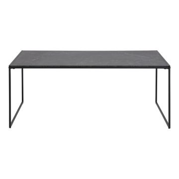 Măsuță de cafea negru-mat cu blat cu aspect de marmură 60x120 cm Infinity – Actona