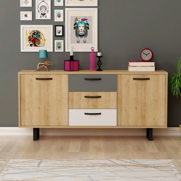 Masuta de cafea, Bexley, Lord, 90x40x60 cm, PAL, Antracit / Argintiu ieftina