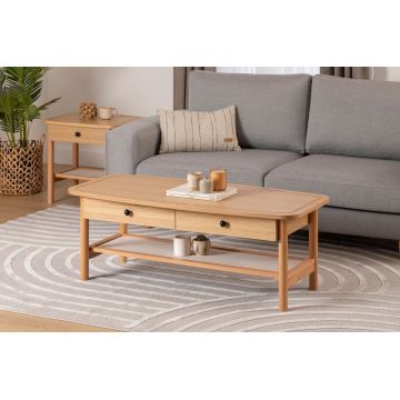 Masuta de cafea, Howard, Daisy, 120x55x45 cm, Natural/Lemn