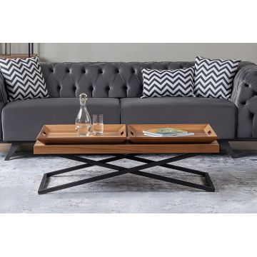Masuta de cafea, Howard, Towly, 120x42x60 cm, MDF , Maro ieftina