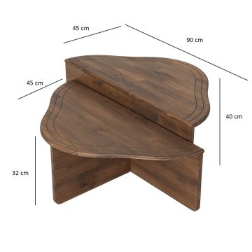Masuta de cafea, Neostill, Altopiano, Lemn masiv, Maro