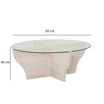 Masuta de cafea, Neostill, Amphora, 92x36x92 cm, Sticla temperata , Alb ieftina