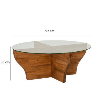 Masuta de cafea, Neostill, Amphora, 92x36x92 cm, Sticla temperata , Castan ieftina