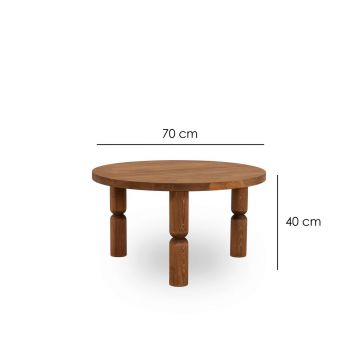 Masuta de cafea, Neostill, Ida 70, 70x40x70 cm, Lemn masiv, Castan ieftina