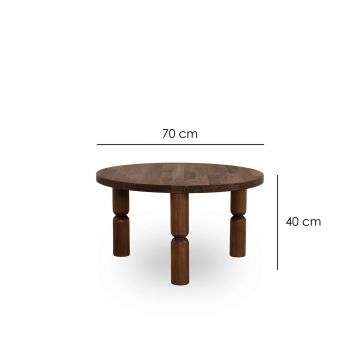 Masuta de cafea, Neostill, Ida 70, 70x40x70 cm, Lemn masiv, Maro ieftina