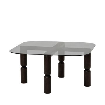Masuta de cafea, Neostill, Kei, 80x40x80 cm, Sticla temperata , Antracit / Fume