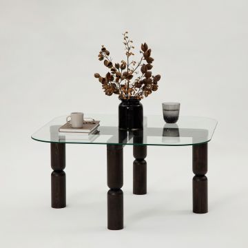 Masuta de cafea, Neostill, Kei, 80x40x80 cm, Sticla temperata , Antracit