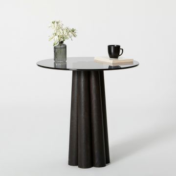 Masuta de cafea, Neostill, Thales, 50x50x50 cm, Sticla temperata, Gri închis/negru ieftina