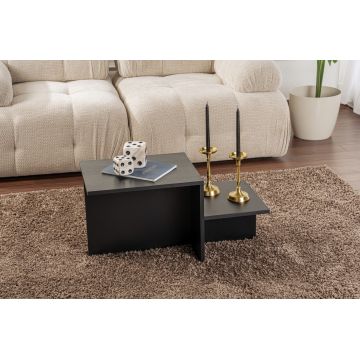 Masuta de cafea, Nordure, Harmony, 80x40x40 cm, Negru din lemn